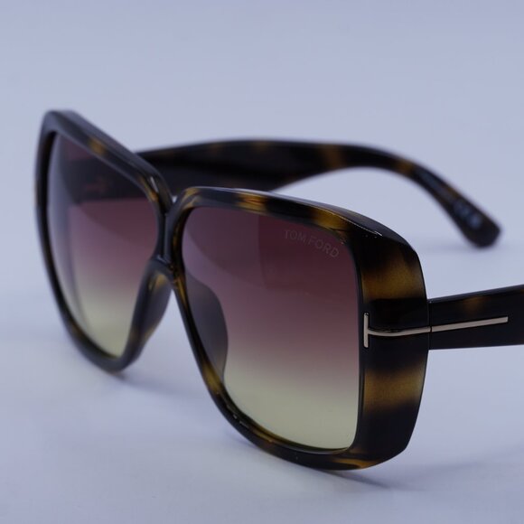 Tom Ford Marilyn FT1037 52Z Sunglasses Havana Square Frame, Violet Lenses - Picture 5 of 8